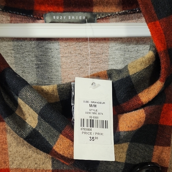 Suzy Shier Multicolor Plaid Cowl Neck Dress - Picture 2 of 8